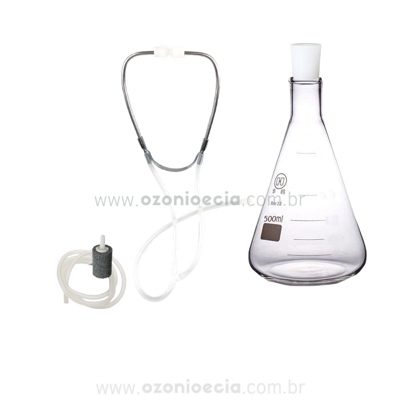 Kit Completo Ozonioterapia Auricular Frasco de Vidro e Estetoscópio