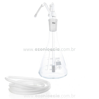 Frasco Borbulhador com Mangueiras para Ozonizar Água 500/1000ml