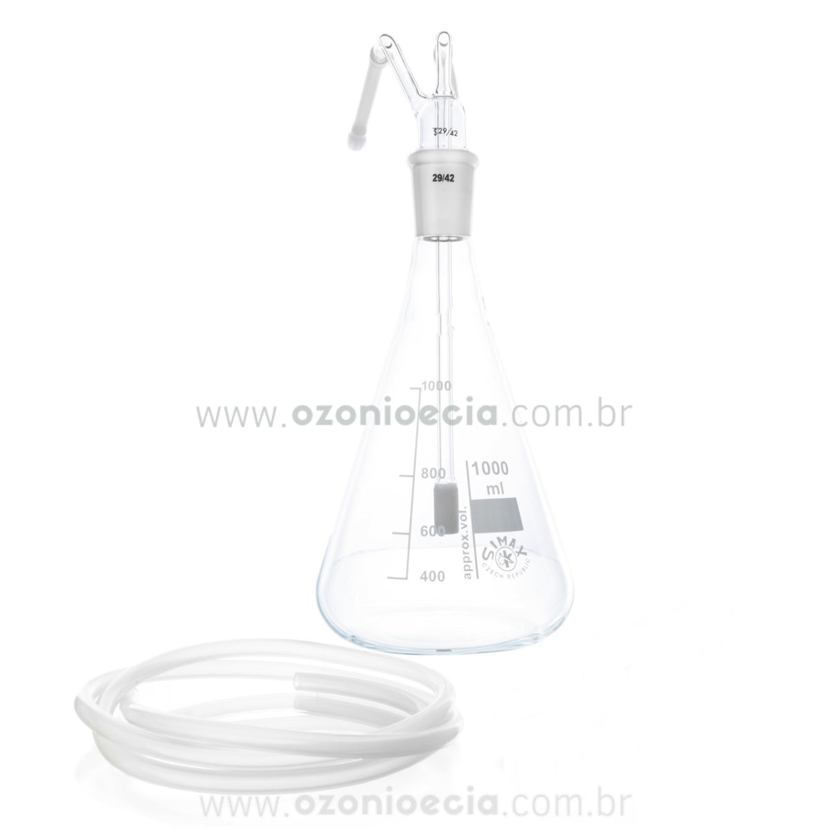 Frasco Borbulhador com Mangueiras para Ozonizar Água 500/1000ml