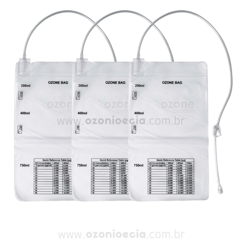 Kit Bags Para Insuflação de Ozônio Medicinal- 3 Unidades